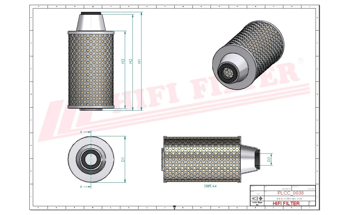 Rysunek techniczny Hifi Filter SN25033