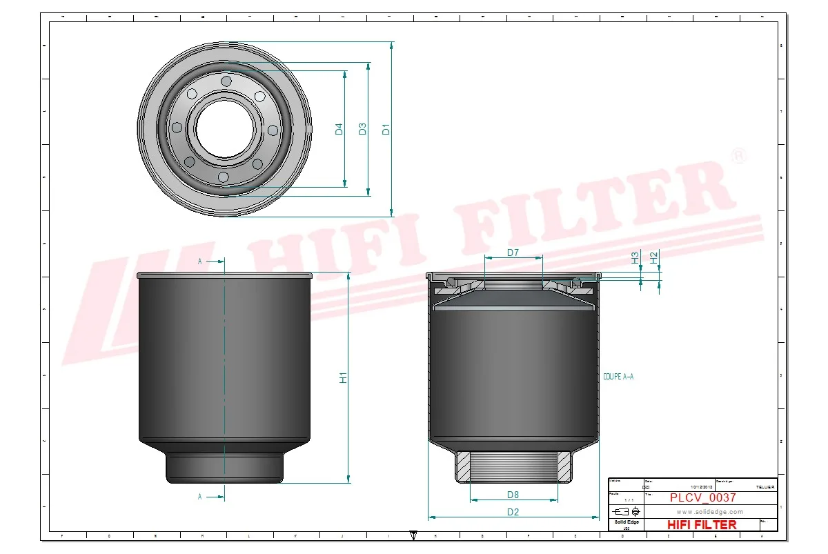 Rysunek techniczny Hifi Filter SN25038