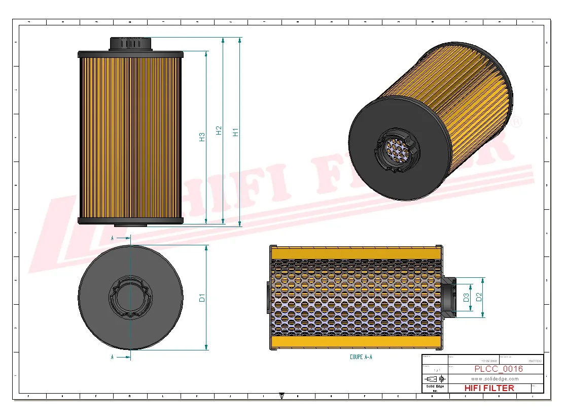 Rysunek techniczny Hifi Filter SN25044
