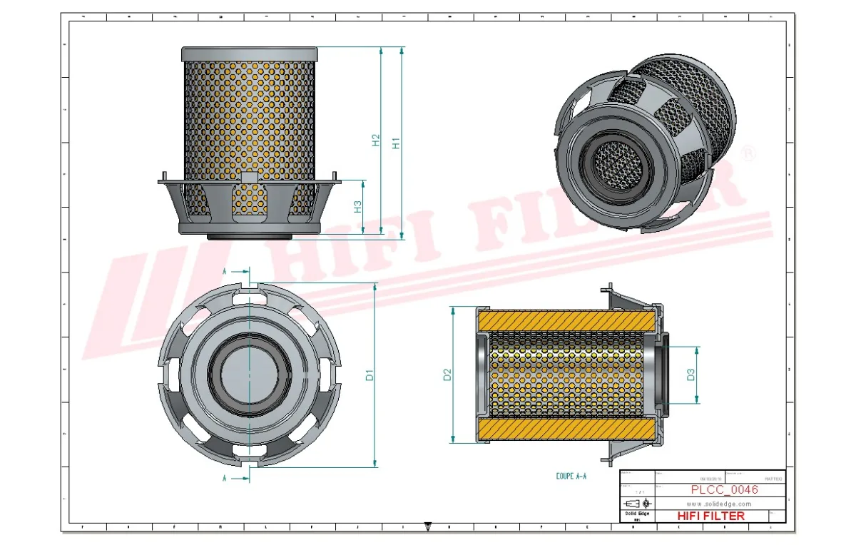Rysunek techniczny Hifi Filter SN25065