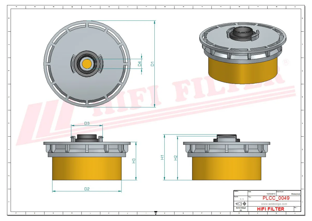 Rysunek techniczny Hifi Filter SN25069
