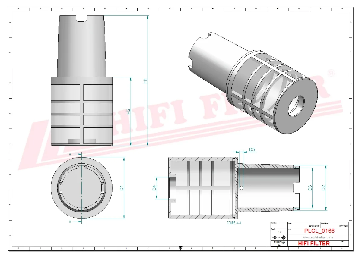 Rysunek techniczny Hifi Filter SN25090