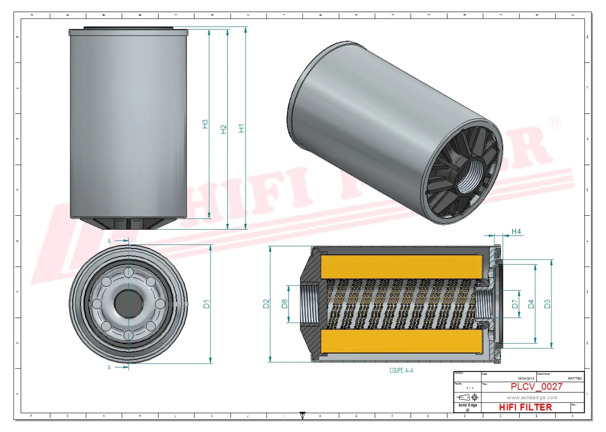 Rysunek techniczny Hifi Filter SN25120