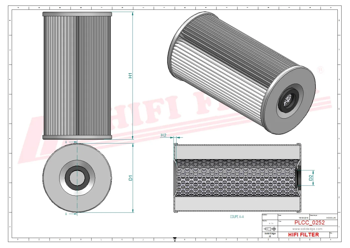 Rysunek techniczny Hifi Filter SN25127