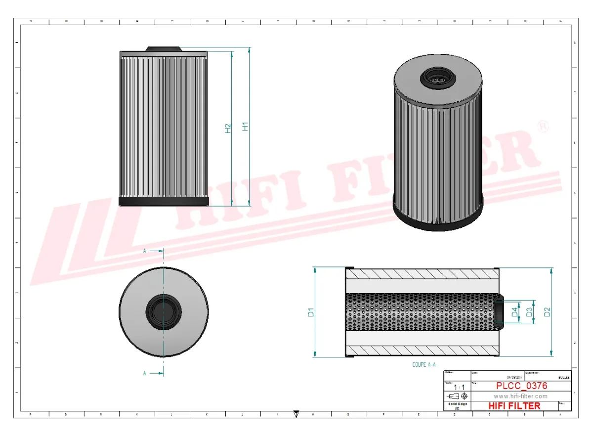 Rysunek techniczny Hifi Filter SN25168