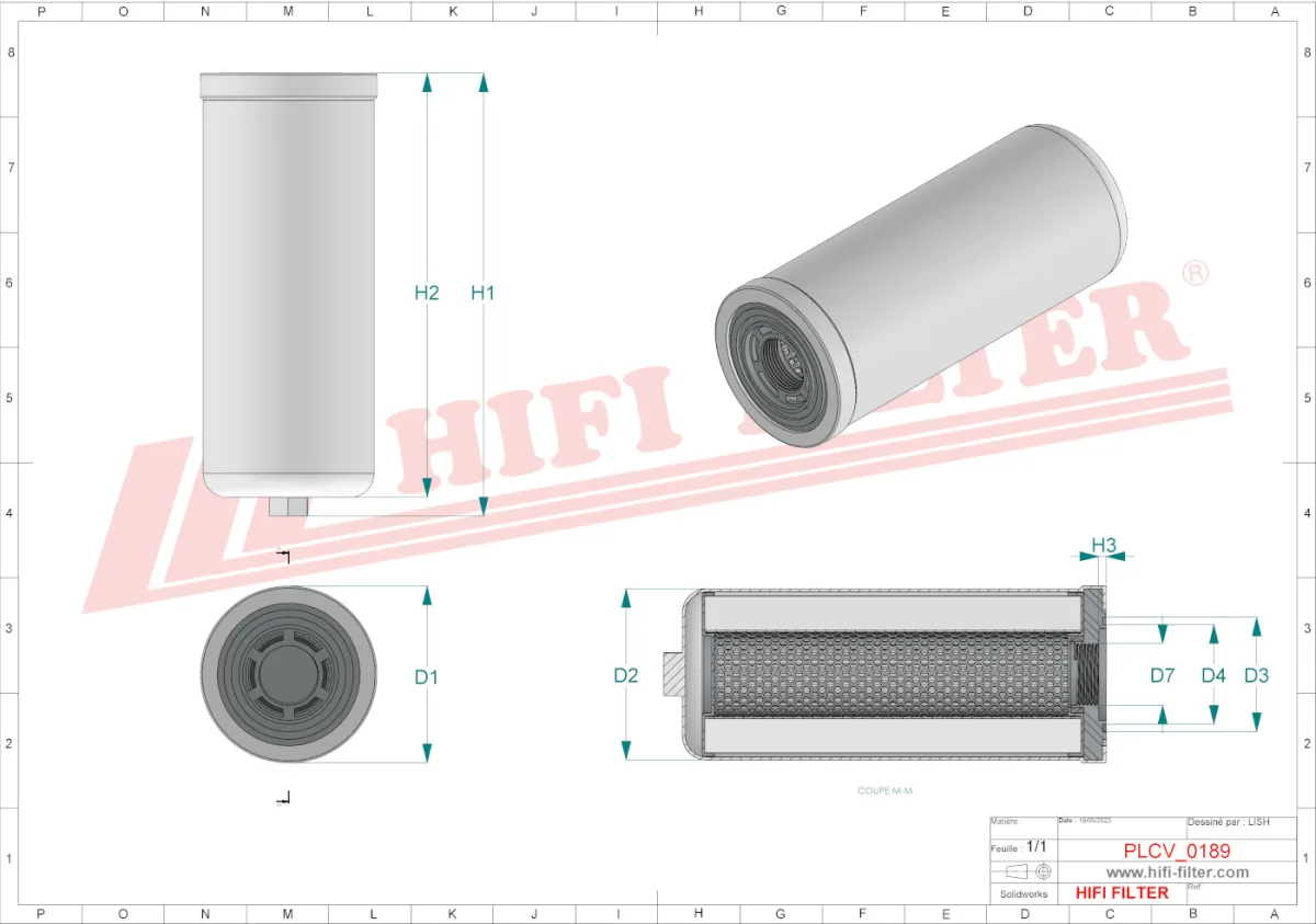 Rysunek techniczny Hifi Filter SN25179