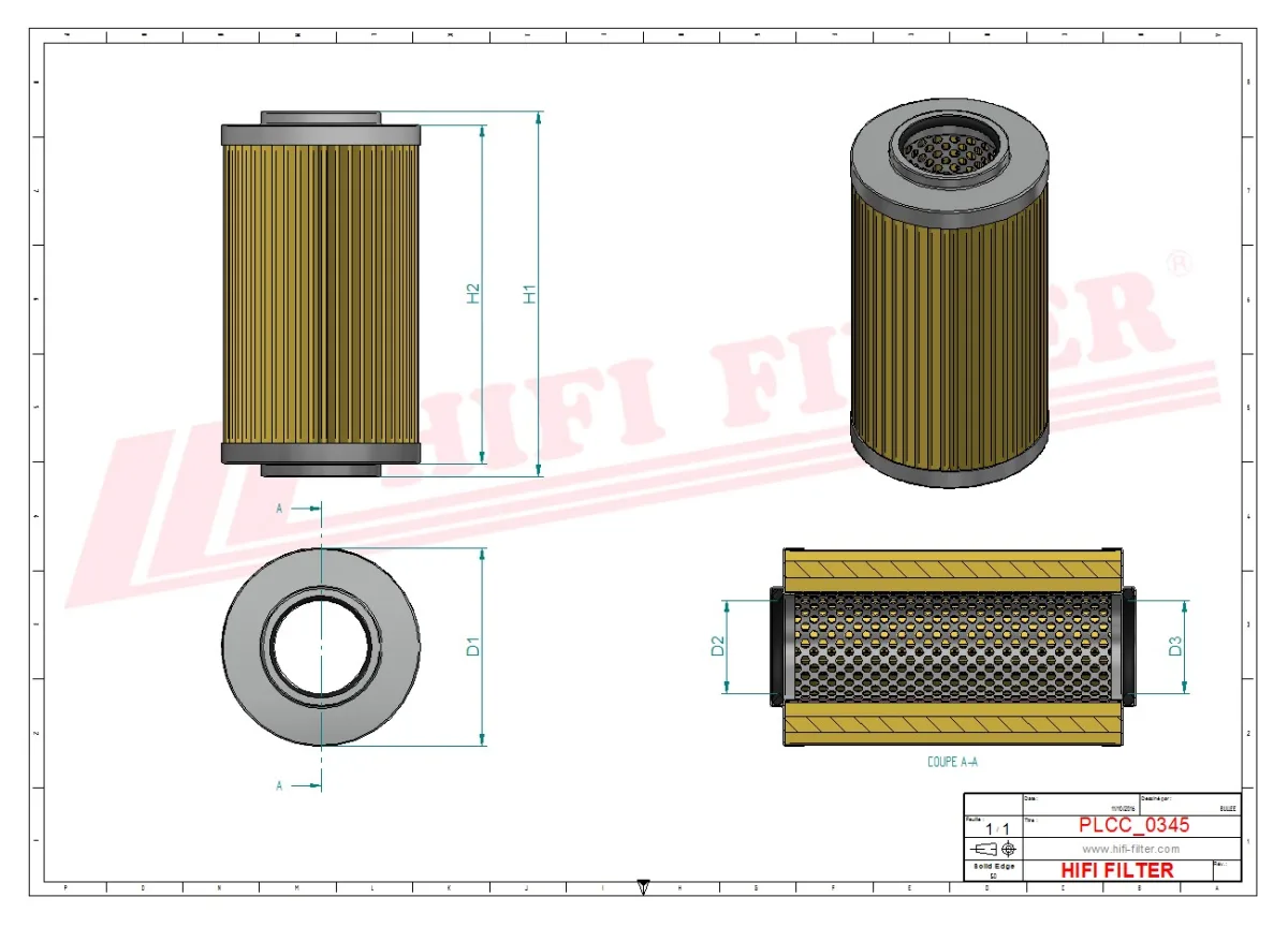 Rysunek techniczny Hifi Filter SN25190