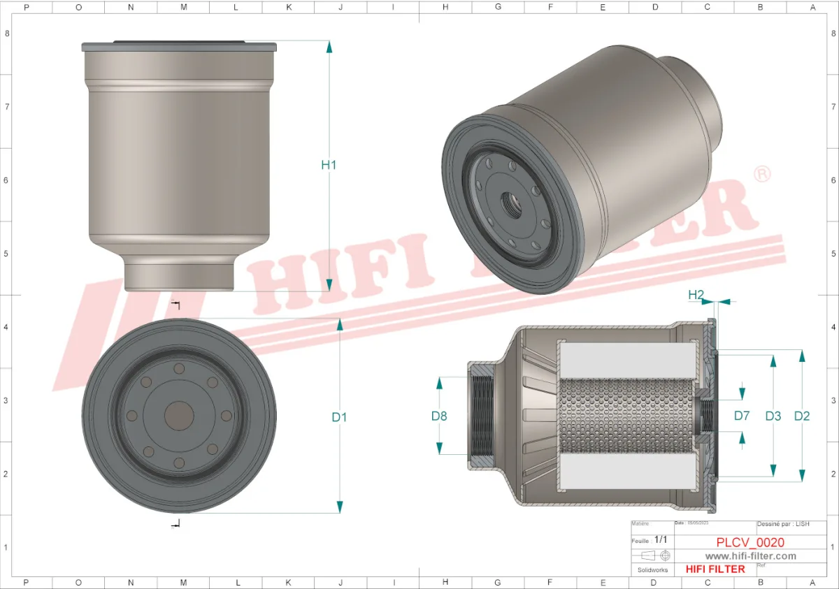 Rysunek techniczny Hifi Filter SN25195