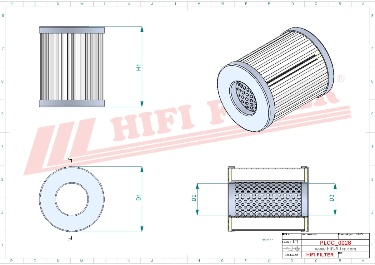Rysunek techniczny Hifi Filter SN25201
