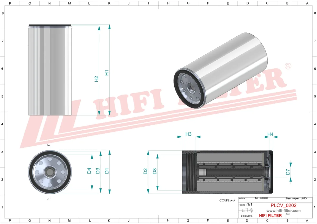 Rysunek techniczny Hifi Filter SN25246