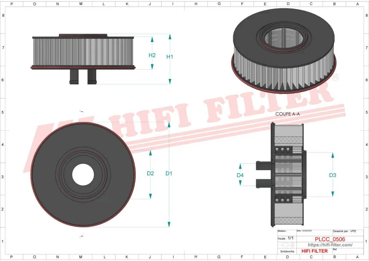 Rysunek techniczny Hifi Filter SN25262