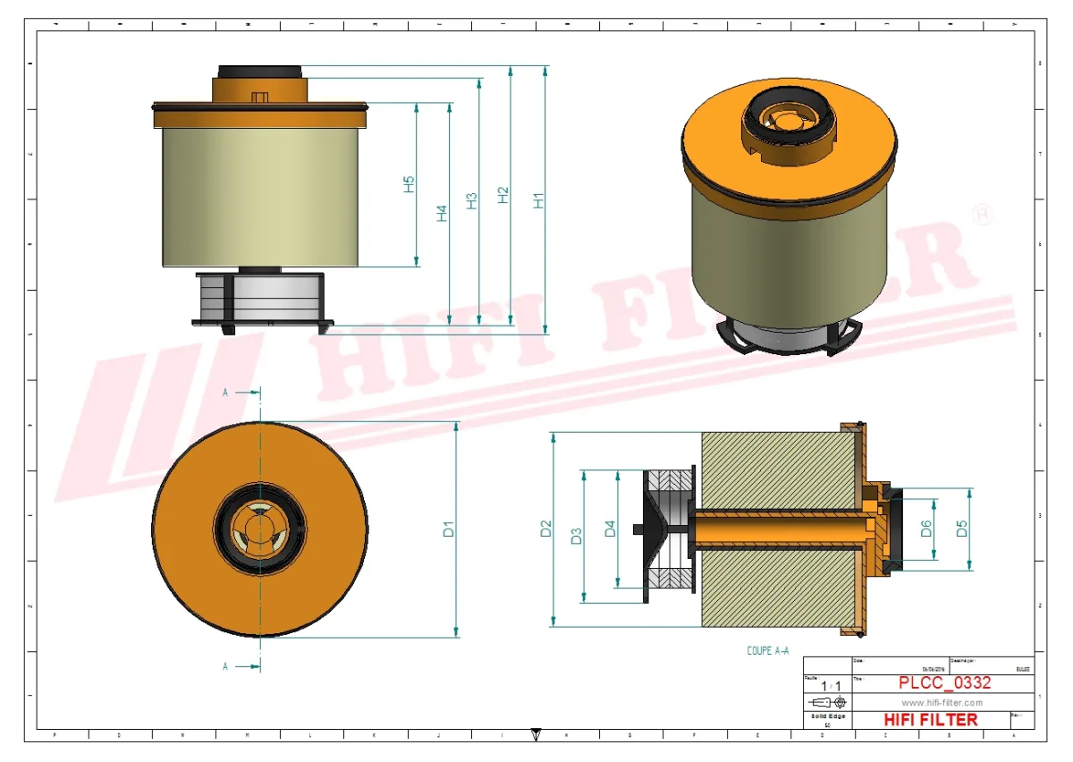 Rysunek techniczny Hifi Filter SN25263