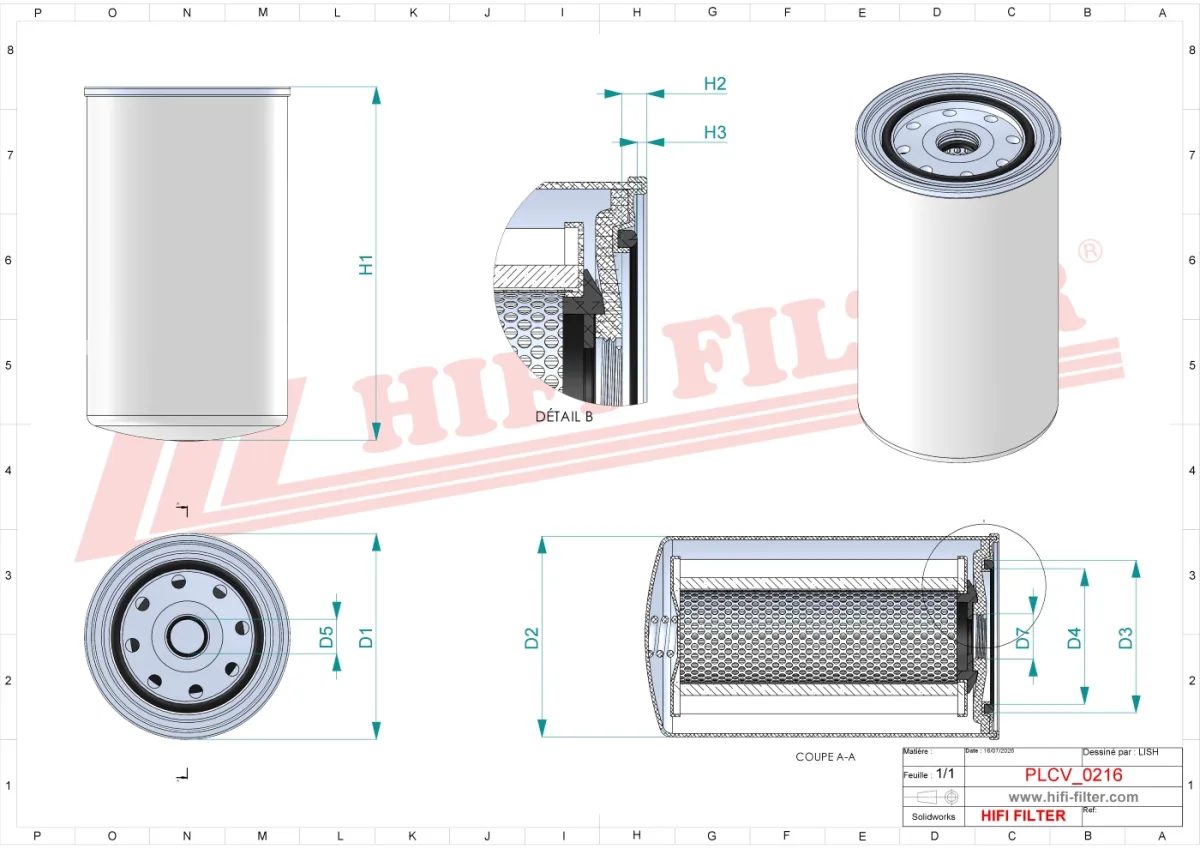 Rysunek techniczny Hifi Filter SN25271