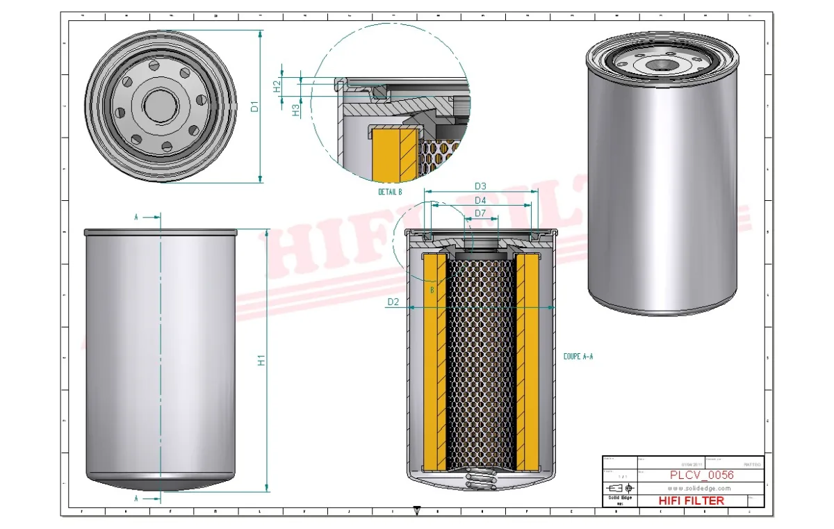 Rysunek techniczny Hifi Filter SN25964