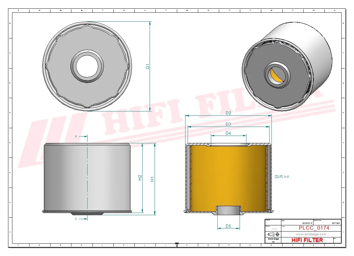 Rysunek techniczny Hifi Filter SN30025
