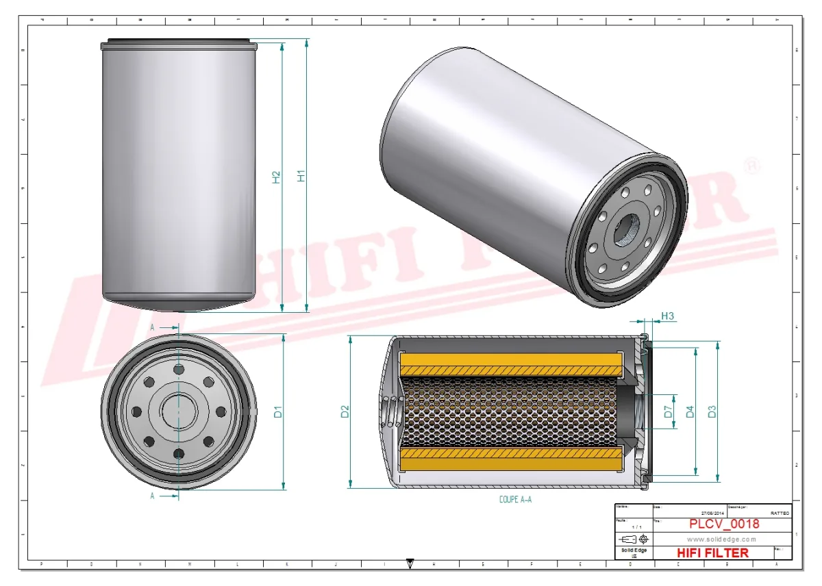 Rysunek techniczny Hifi Filter SN30049