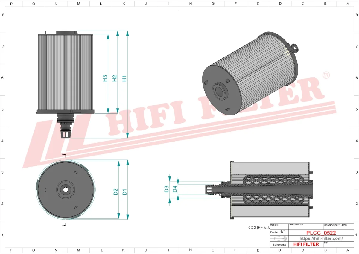 Rysunek techniczny Hifi Filter SN30087