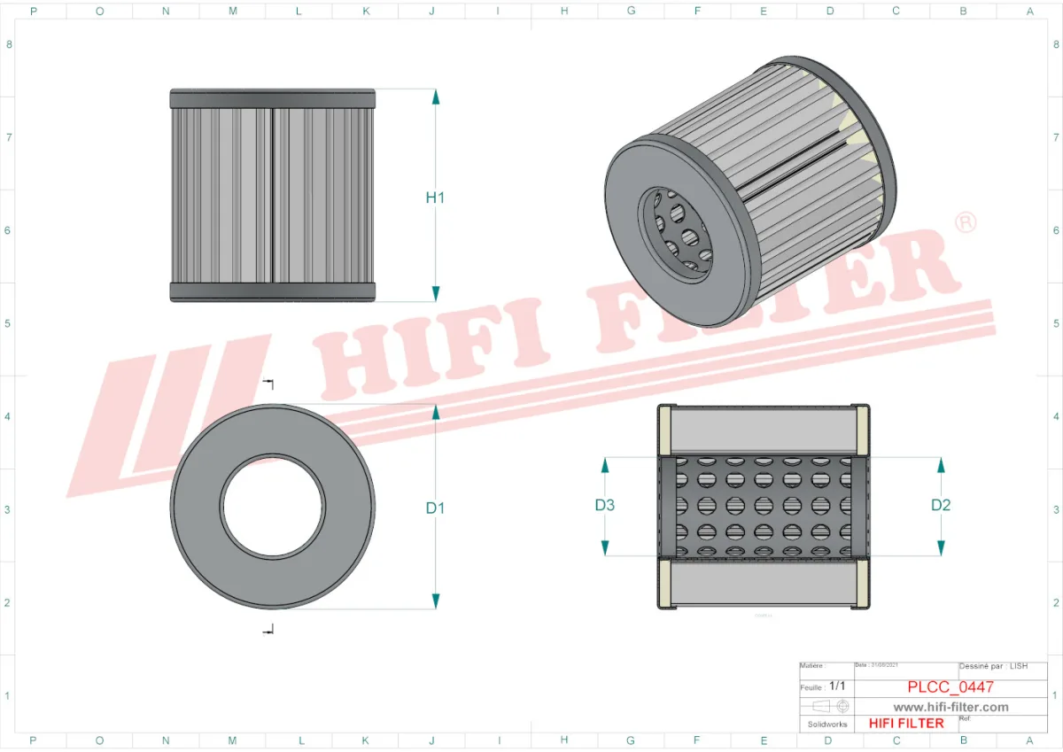 Rysunek techniczny Hifi Filter SN35023
