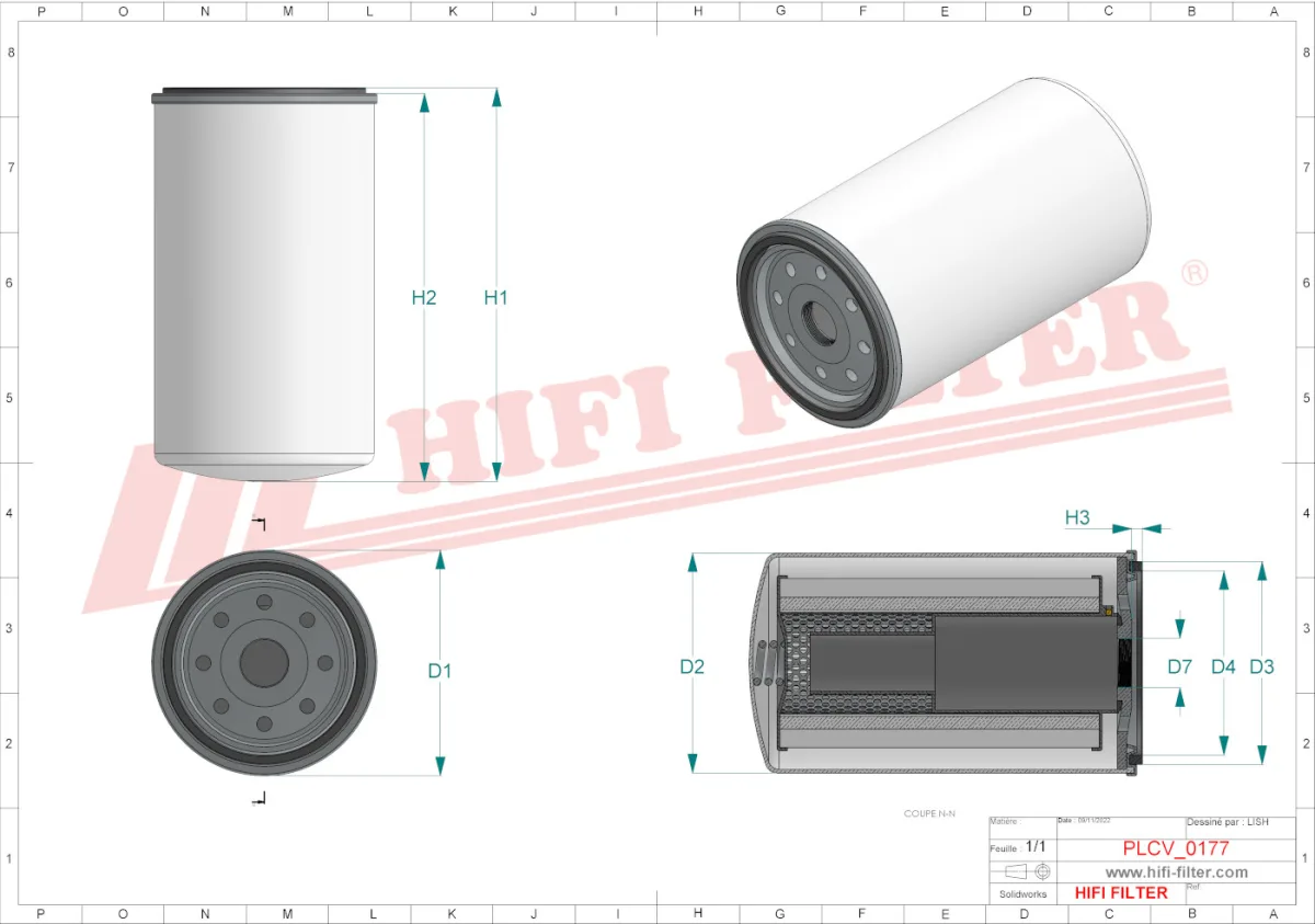 Rysunek techniczny Hifi Filter SN35038