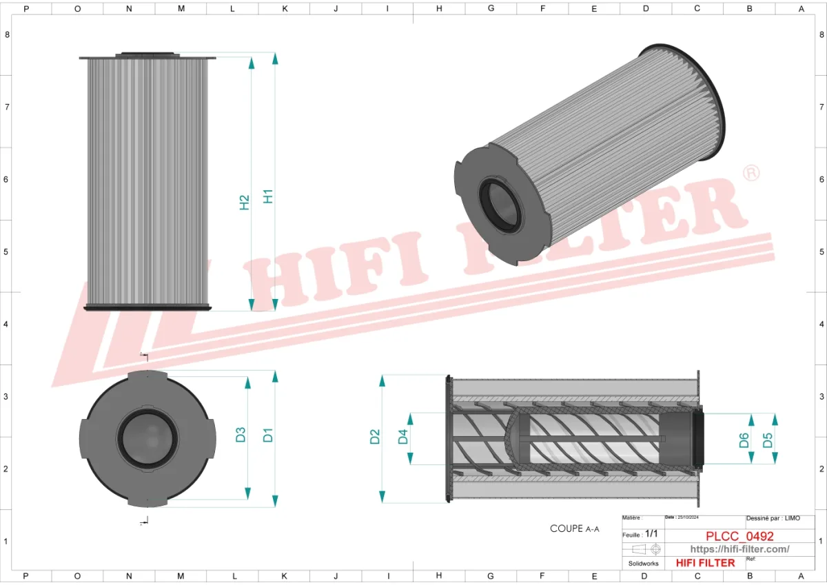 Rysunek techniczny Hifi Filter SN35039
