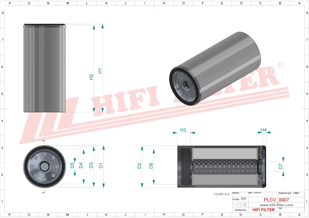 Rysunek techniczny Hifi Filter SN35049