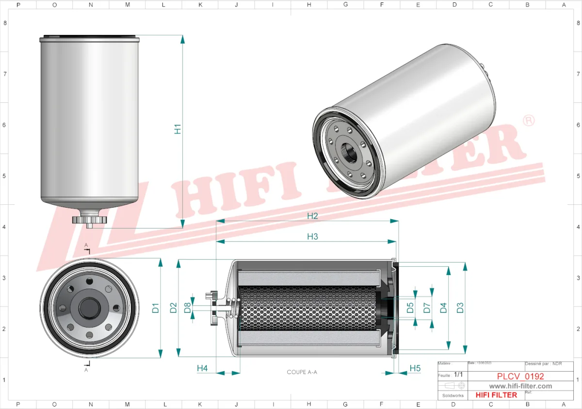 Rysunek techniczny Hifi Filter SN35070