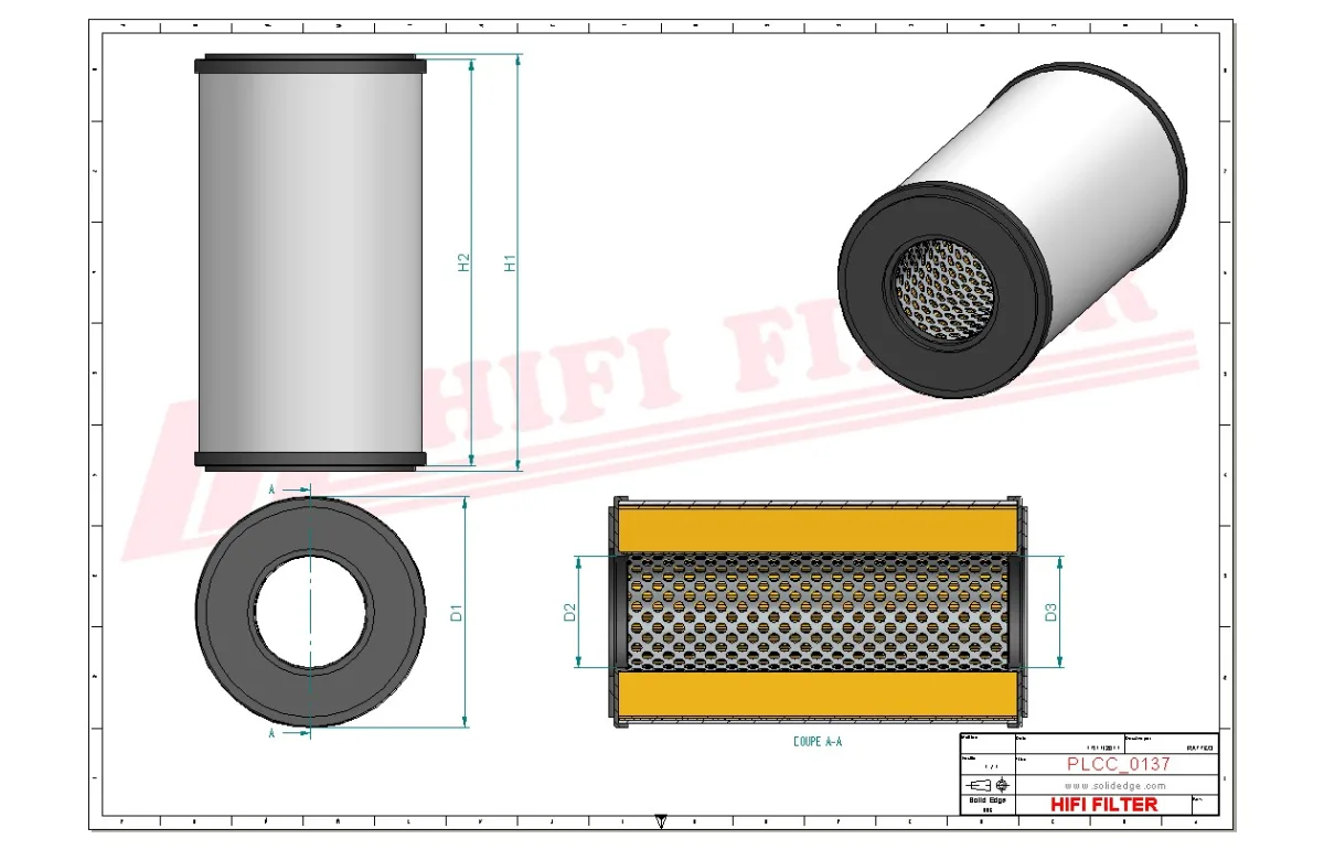 Rysunek techniczny Hifi Filter SN40064