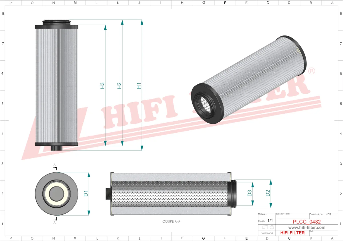 Rysunek techniczny Hifi Filter SN40144