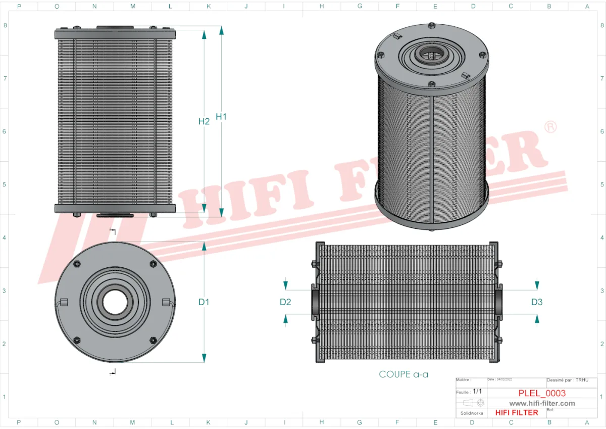 Rysunek techniczny Hifi Filter SN40156
