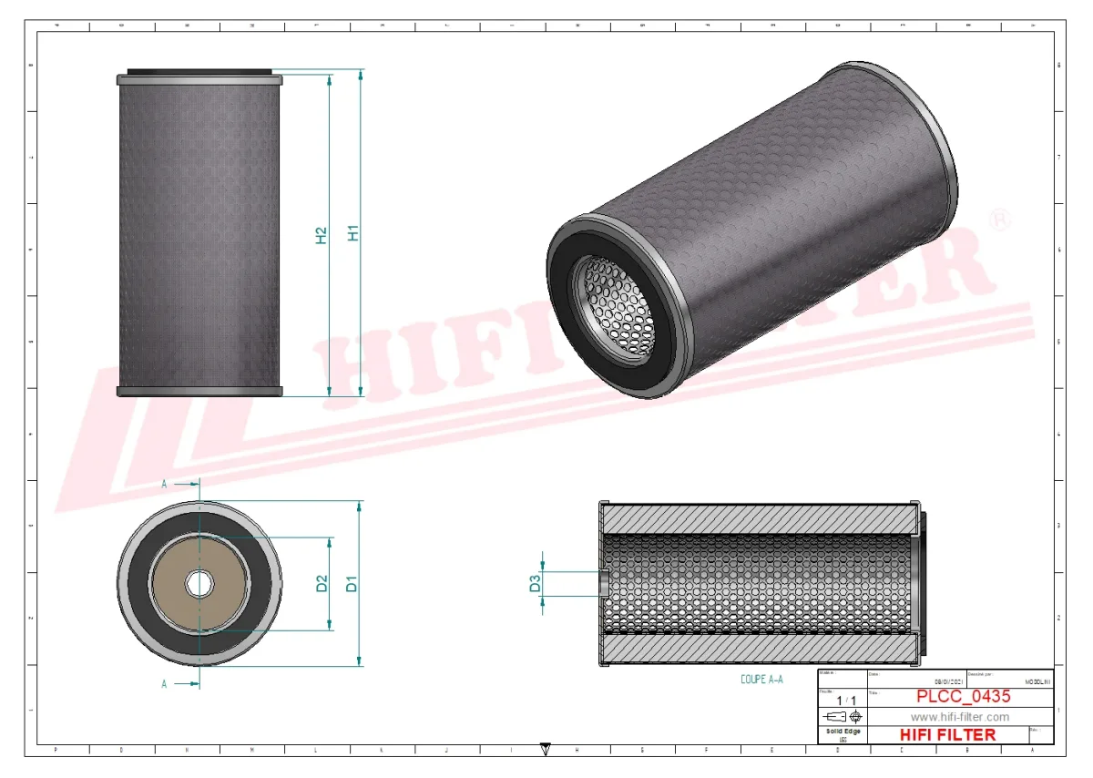 Rysunek techniczny Hifi Filter SN40241