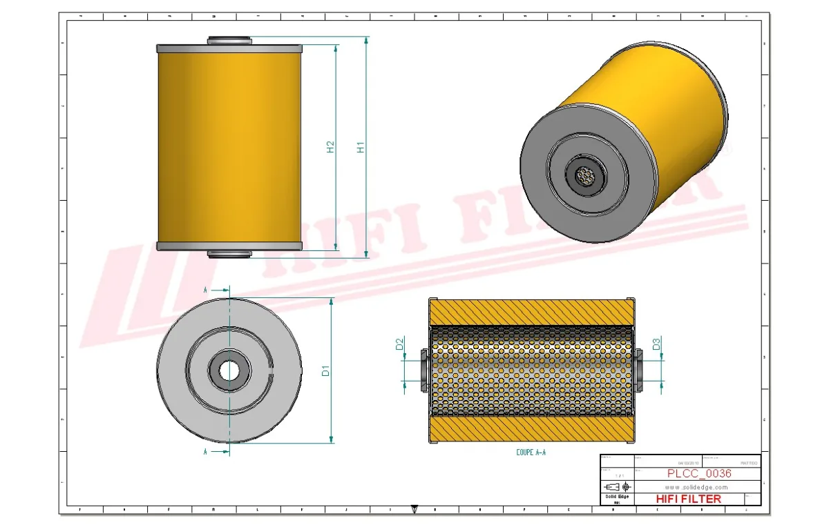 Rysunek techniczny Hifi Filter SN40433