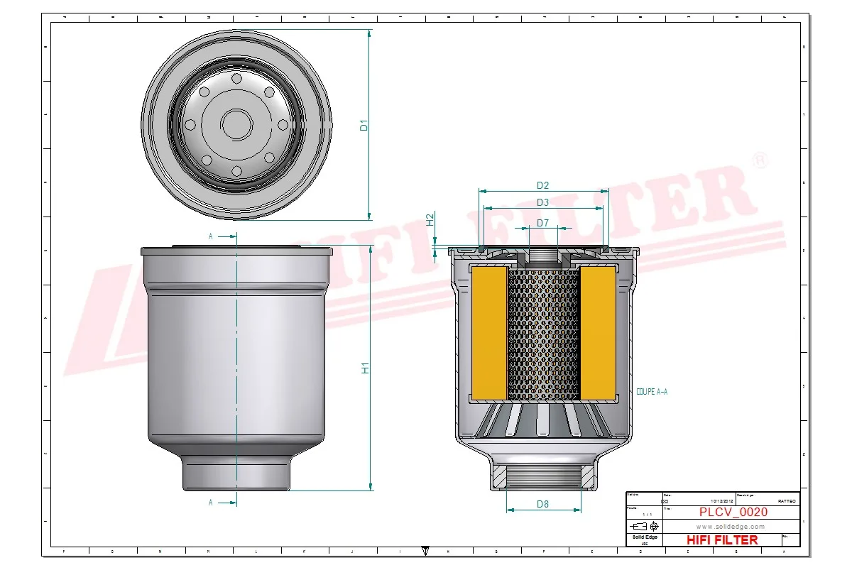 Rysunek techniczny Hifi Filter SN40539V