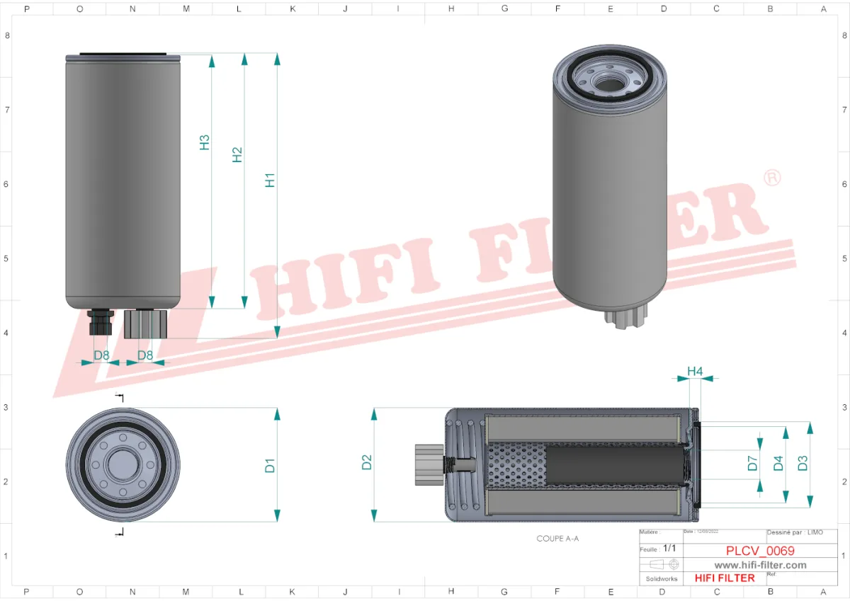 Rysunek techniczny Hifi Filter SN40541