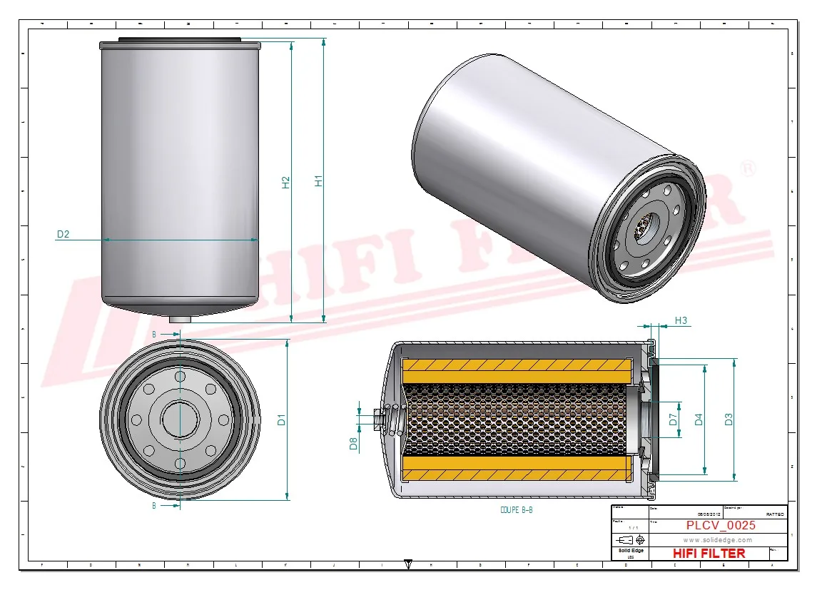 Rysunek techniczny Hifi Filter SN40573