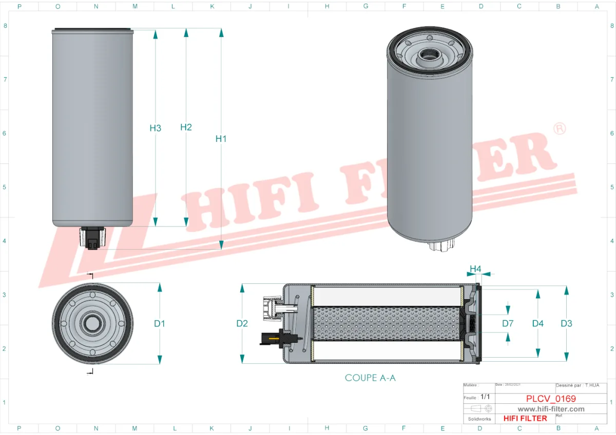 Rysunek techniczny Hifi Filter SN40578