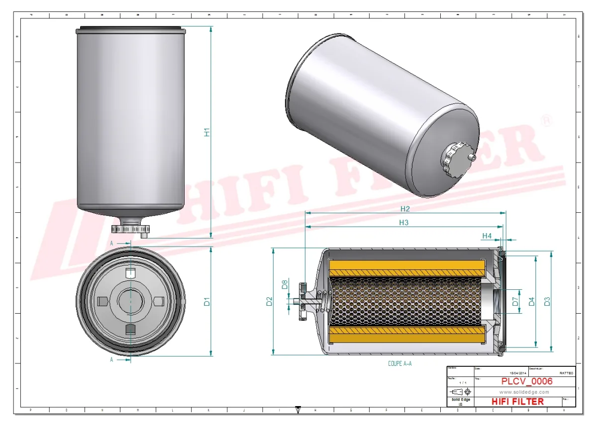 Rysunek techniczny Hifi Filter SN40579