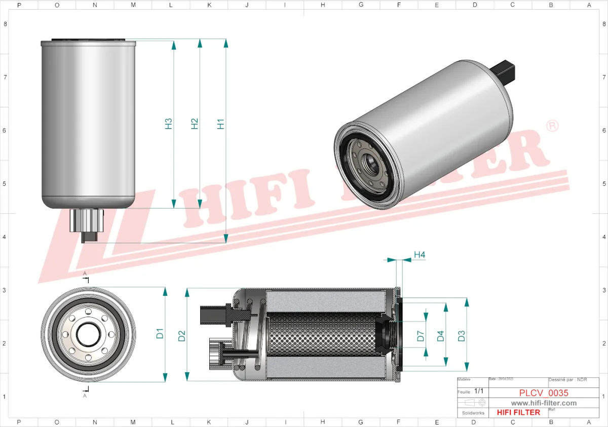 Rysunek techniczny Hifi Filter SN40602