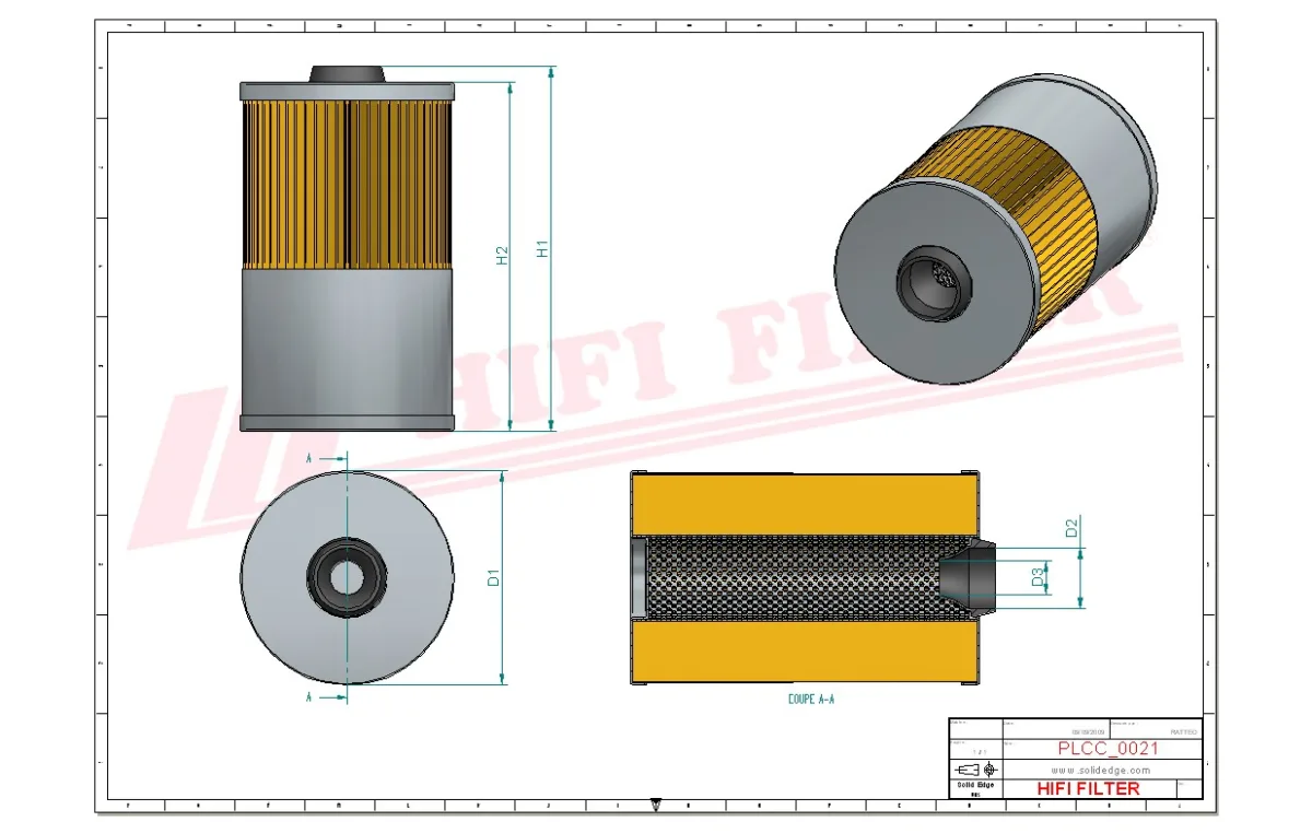 Rysunek techniczny Hifi Filter SN40642