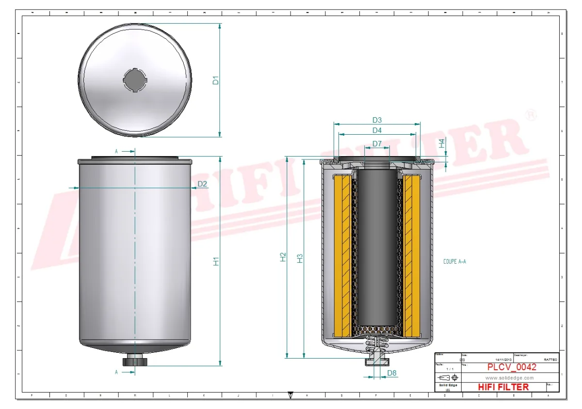 Rysunek techniczny Hifi Filter SN40663