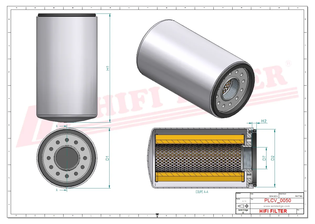 Rysunek techniczny Hifi Filter SN40668