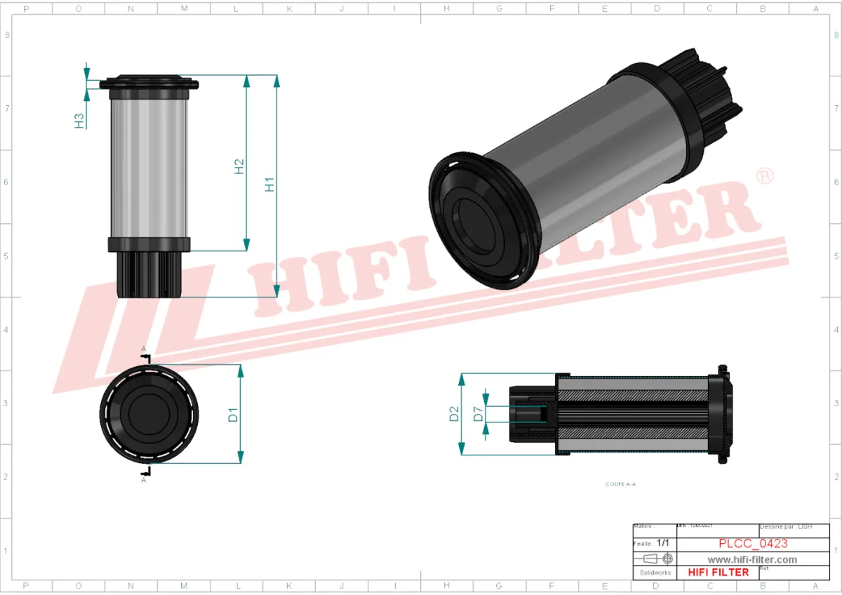 Rysunek techniczny Hifi Filter SN40679
