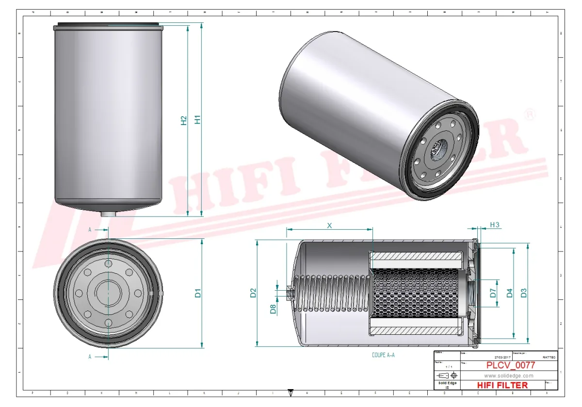 Rysunek techniczny Hifi Filter SN40682