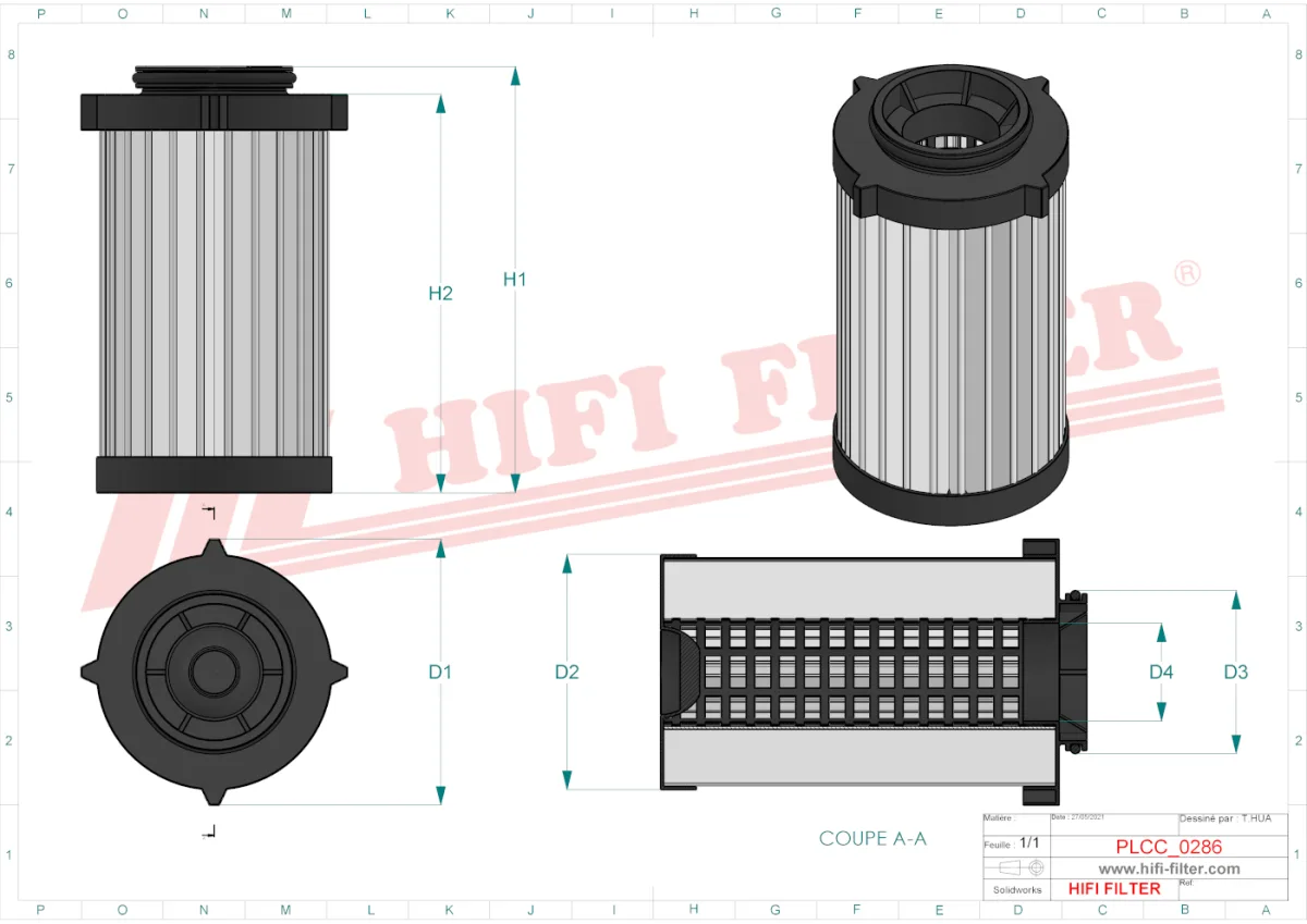 Rysunek techniczny Hifi Filter SN40709