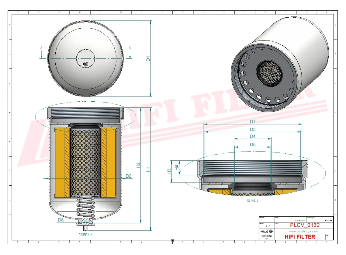 Rysunek techniczny Hifi Filter SN40714