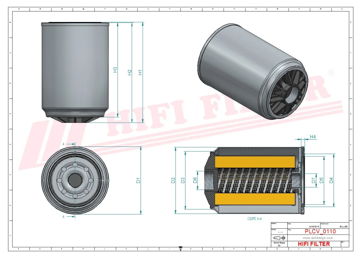 Rysunek techniczny Hifi Filter SN40720