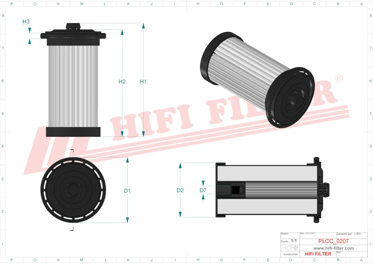 Rysunek techniczny Hifi Filter SN40730