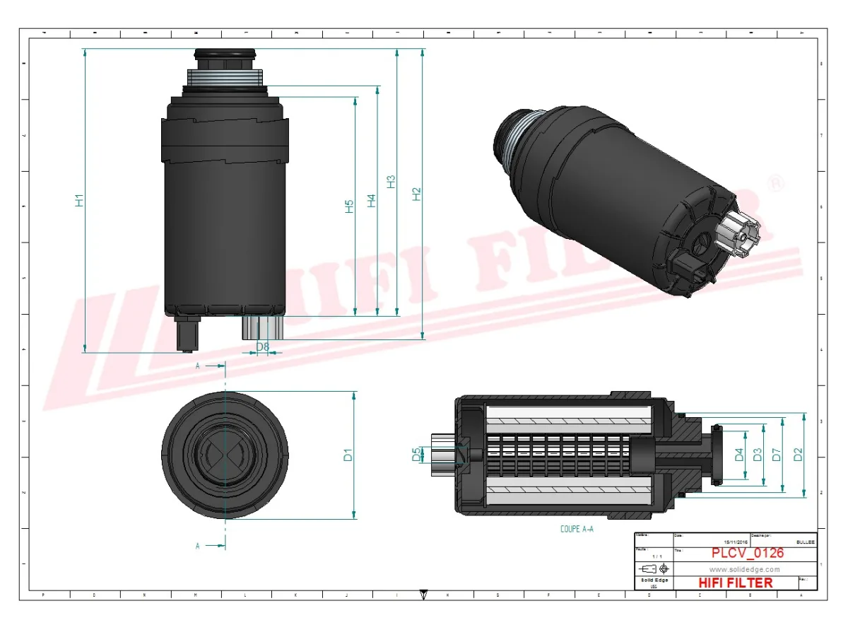 Rysunek techniczny Hifi Filter SN40754