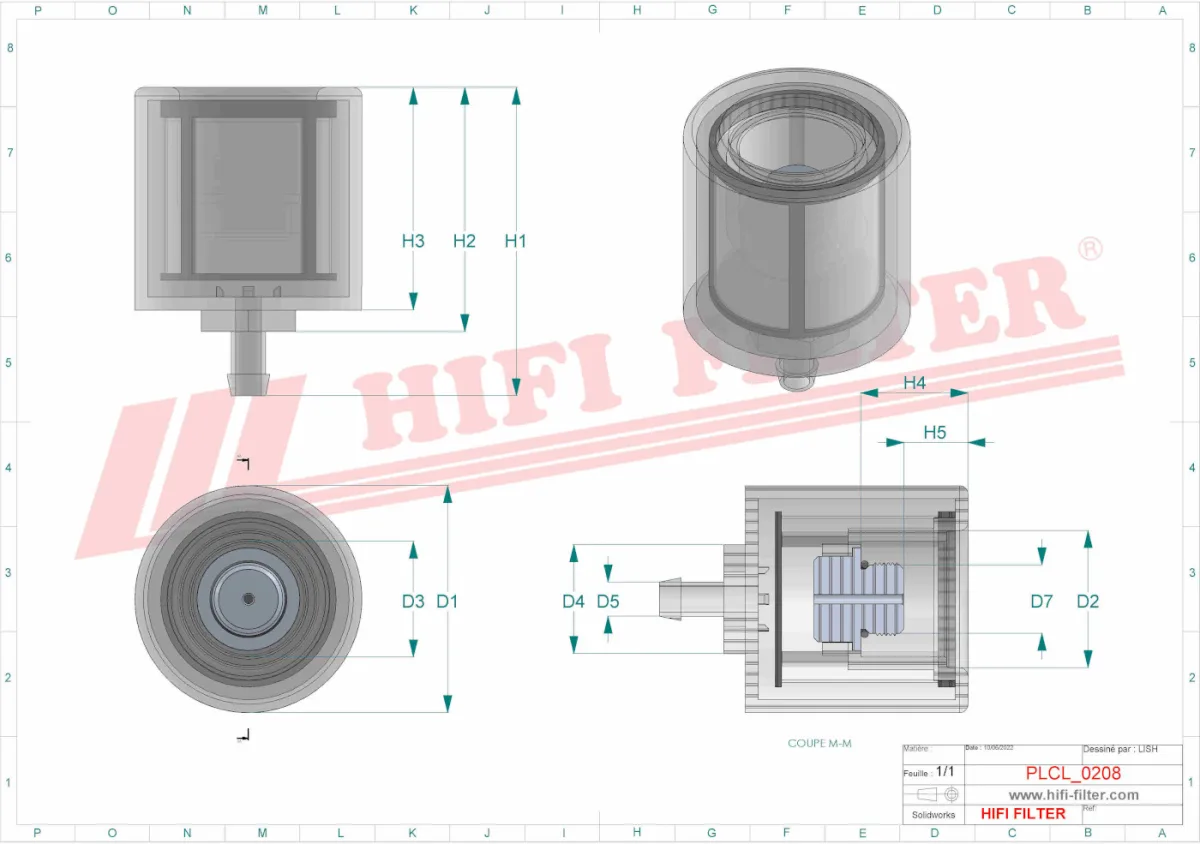 Rysunek techniczny Hifi Filter SN40756