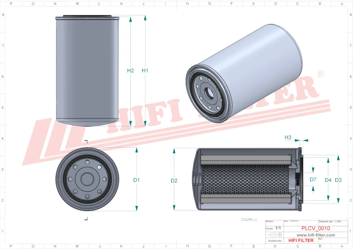 Rysunek techniczny Hifi Filter SN40823