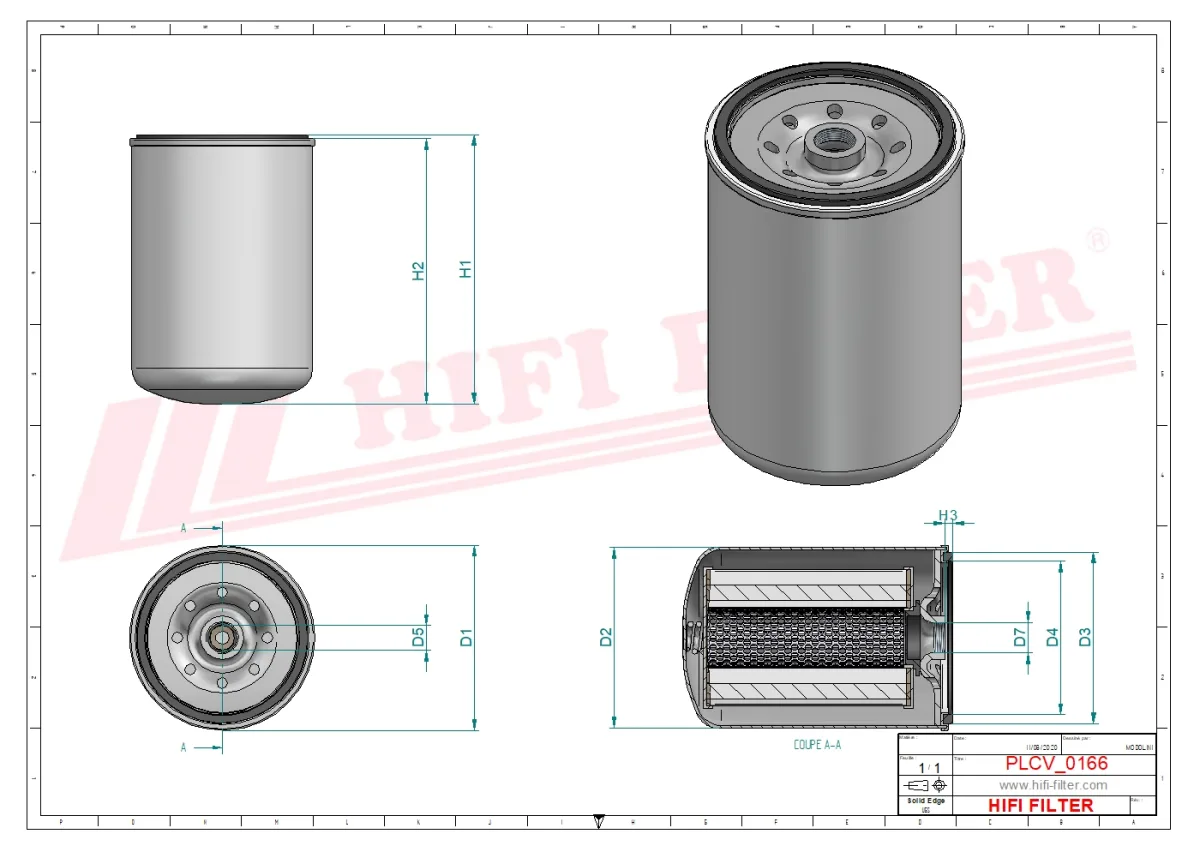 Rysunek techniczny Hifi Filter SN40888